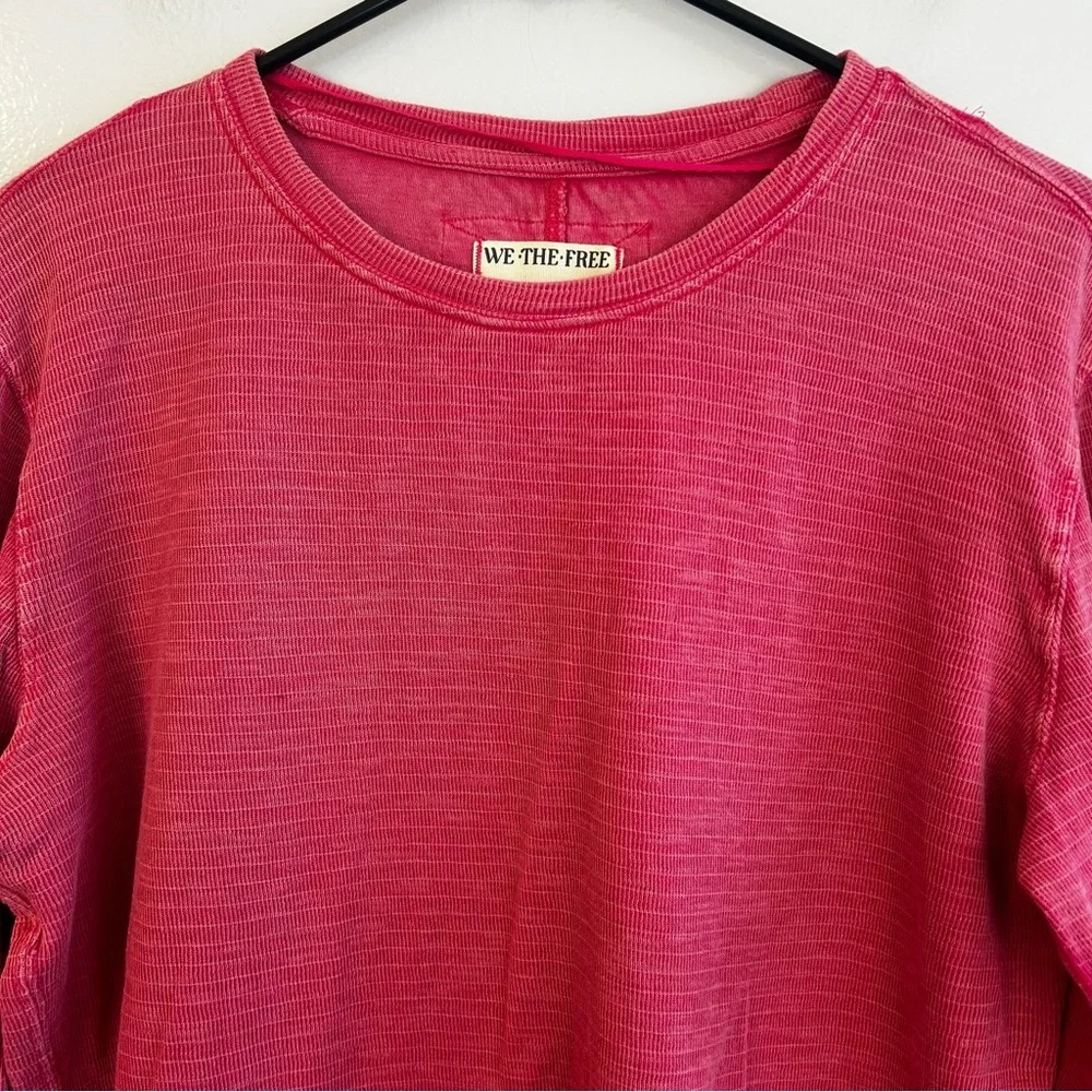 We the Free People Soul Sing Oversized Pink Long Sleeve Tee/Top Size XS